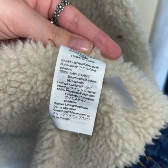 Madewell Oversized Denim Sherpa Lined Jacket Size Medium - Picture 11 of 11